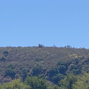 Black Star Canyon Trail - Saw this on Monday from the trail, a perfectly round sphere hovering at the top of that hill. What is it? - Hiking Near Me - Orange, California Black Star Canyon Trail - Saw this on Monday from the trail, a perfectly round sphere hovering at the top of that hill. What is it? - Hiking Near Me - Orange, California