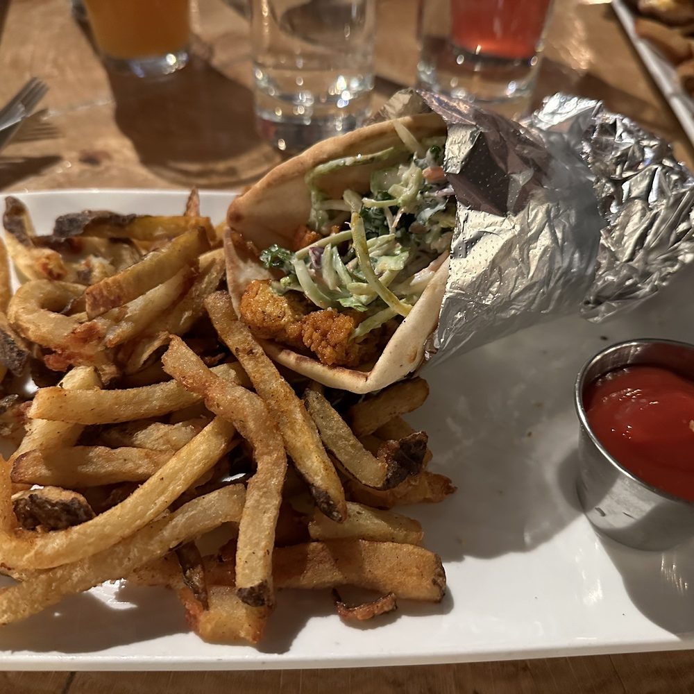 The River Merchant - Nashville Hot Chicken Gyro with fries - New American Near Me - Kent, Ohio The River Merchant - Nashville Hot Chicken Gyro with fries - New American Near Me - Kent, Ohio