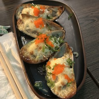 Kimoto Premium Sushi - Baked Mussels 4Pcs - Sushi Bars Near Me - Houston, Texas Kimoto Premium Sushi - Baked Mussels 4Pcs - Sushi Bars Near Me - Houston, Texas