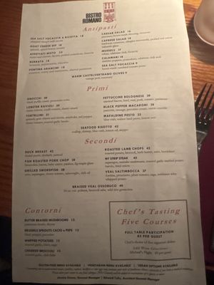 Menu photo 1 Bistro Romano Philadelphia, PA Menu photo 1 Bistro Romano Philadelphia, PA