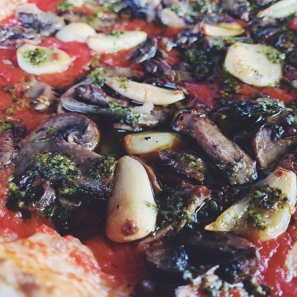 Bar Rosa - Shroom pizza made vegan without cheese - Bars Near Me - Tacoma, Washington Bar Rosa - Shroom pizza made vegan without cheese - Bars Near Me - Tacoma, Washington