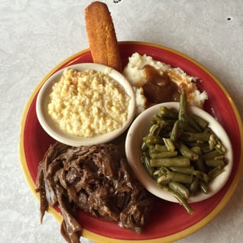 Ramsey's Diner - Lexington - Pot Roast, green beans, creamed corn and mashed potatoes w gravy. - Southern Near Me - Lexington, Kentucky Ramsey's Diner - Lexington - Pot Roast, green beans, creamed corn and mashed potatoes w gravy. - Southern Near Me - Lexington, Kentucky