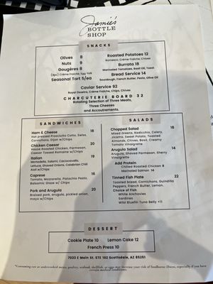 Menu photo 2 Jamie's Bottle Shop Scottsdale, AZ