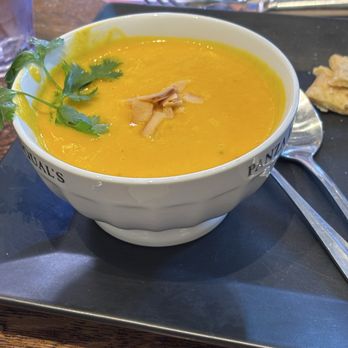 Cafe Pasqual's - Soup of the day coconut curry - Vegetarian Near Me - Santa Fe, New Mexico
