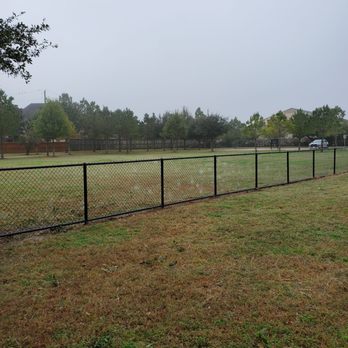 FB MUD 35 Dog Park - Taken from corner of small dog side, showing parking area available - Dog Parks Near Me - Katy, Texas