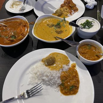Curry & More - Chicken Vindaloo Dinner , beef meatball Korma Dinner and sides  lentils and Raita. - Indian Near Me - Oceanside, California