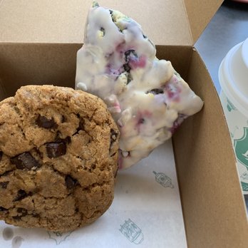 Quincy Bake Shop - Salted Toffee Chocolate Chunk Cookie and Blueberry Lemon Scone. - Bakeries Near Me - Oklahoma City, Oklahoma
