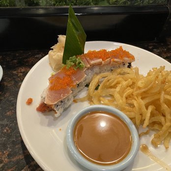 Sushiholic - Something attack roll with those curly things were onions with a sauce - Japanese Near Me - Novato, California Sushiholic - Something attack roll with those curly things were onions with a sauce - Japanese Near Me - Novato, California