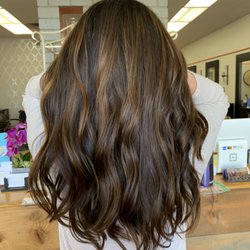 Natural hand painted caramel Balayge highlights
