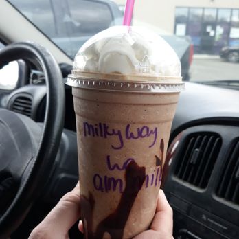 Java Town - Milky Way Frappuccino (chocolate & caramel) w/Almond Milk - Coffee & Tea Near Me - Winnemucca, Nevada