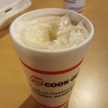 Cook Out - Peach cobbler milkshake is good! Nilla wafers and peaches - Fast Food Near Me - Lexington, Virginia Cook Out - Peach cobbler milkshake is good! Nilla wafers and peaches - Fast Food Near Me - Lexington, Virginia
