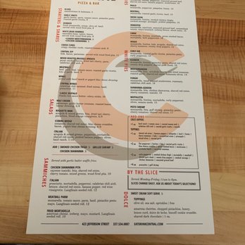 Central Pizza & Bar - Menu - Bars Near Me - Lafayette, Louisiana Central Pizza & Bar - Menu - Bars Near Me - Lafayette, Louisiana