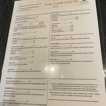 One Flew South - Menu - New American Near Me - Atlanta, Georgia One Flew South - Menu - New American Near Me - Atlanta, Georgia