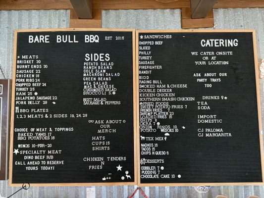 Menu photo 1 Bare Bull BBQ Canyon Lake, TX