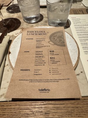 Menu photo 1 Teleferic Barcelona Long Beach, CA Menu photo 1 Teleferic Barcelona Long Beach, CA