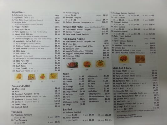 Menu photo 4 Nami Sushi and Grill Calgary, AB Menu photo 4 Nami Sushi and Grill Calgary, AB