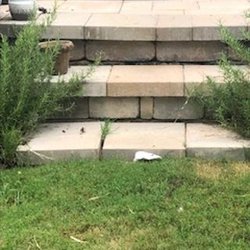 Lara Masonry - Separating step and caving in patio