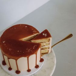 Sugar Blossom Bakeshops delicious Salted Caramel Cake in San Clemente