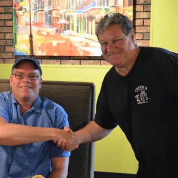 Chuck's Southern Comforts Cafe - Hey, who's that good looking guy? Owner Chuck greeted the first two customers, on opening day in the door... I was second. - Mexican Near Me - Darien, Illinois