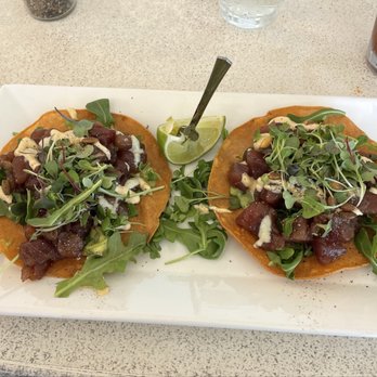 Marina Cantina - Ahi Tuna Tostadas - Seafood Near Me - Clearwater Beach, Florida Marina Cantina - Ahi Tuna Tostadas - Seafood Near Me - Clearwater Beach, Florida