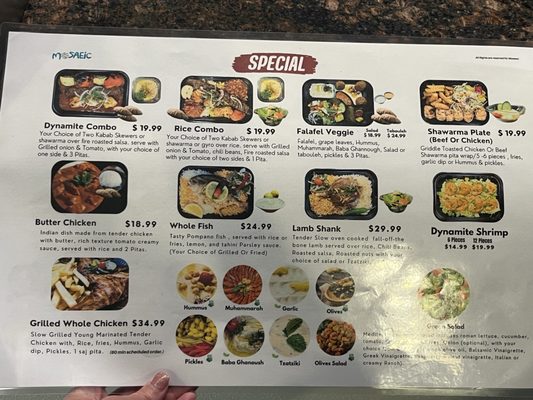 Menu photo 4 Mosaeic Sacramento, CA