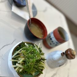 Yume Sushi - Very nice seaweed salad, miso soup, and an aromatic tea