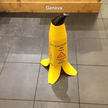 Jamba - Love this banana wet floor sign!! - Juice Bars & Smoothies Near Me - Geneva, Illinois