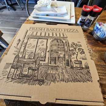 Oy! - they bring a pizza box for the pancake - Breakfast & Brunch Near Me - Buford, Georgia