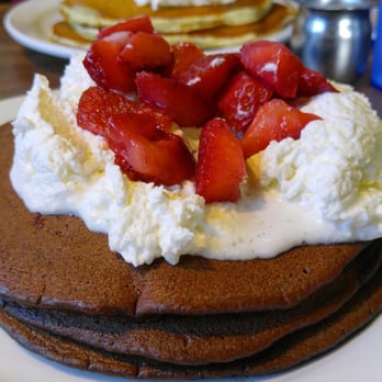 Slappy Cakes - Strawberry Shortcake (strawberries, whipped cream, chocolate pancakes in place of buttermilk pancakes by request) - Breakfast & Brunch Near Me - Lahaina, Hawaii Slappy Cakes - Strawberry Shortcake (strawberries, whipped cream, chocolate pancakes in place of buttermilk pancakes by request) - Breakfast & Brunch Near Me - Lahaina, Hawaii