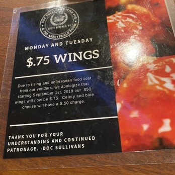 Doc Sullivan's - Updated wing special - Chicken Wings Near Me - Buffalo, New York Doc Sullivan's - Updated wing special - Chicken Wings Near Me - Buffalo, New York