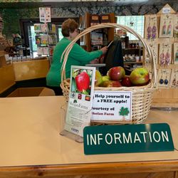 Free apples inside, ready to eat.