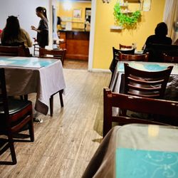 Table seating in the dining area