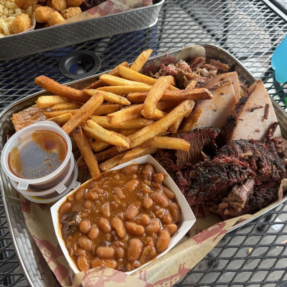 Tsg Bbq - 3 meat brisket/pork/turkey Fries and beans - Barbeque Near Me - Elma, New York Tsg Bbq - 3 meat brisket/pork/turkey Fries and beans - Barbeque Near Me - Elma, New York