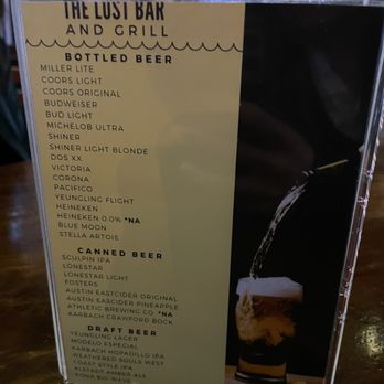 The Lost Bar and Grill - Menu - Burgers Near Me - San Antonio, Texas