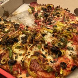 The Masterpiece (med size), w/fresh basil, x-cheese and no mushrooms The Masterpiece (med size), w/fresh basil, x-cheese and no mushrooms