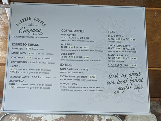 Menu photo 3 Classen Coffee Company Oklahoma City, OK Menu photo 3 Classen Coffee Company Oklahoma City, OK