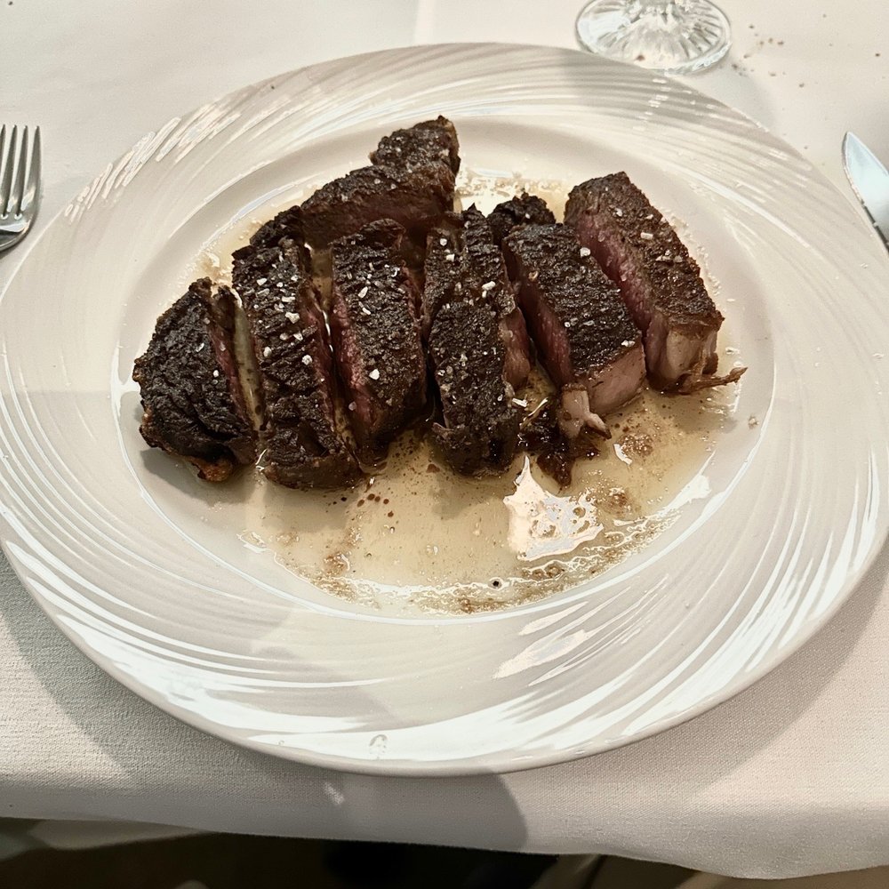 Perfectly prepared rib-eye steak