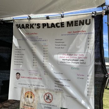 Mark's Place - Menu - Hawaiian Near Me - Lihue, Hawaii
