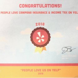 Campana Insurance & Income Tax - We received 28 (5 stars) from real customers, but for some reason has been removed.