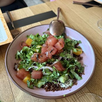 Valley Goat - crispy quinoa tuna poke salad - New American Near Me - Sunnyvale, California Valley Goat - crispy quinoa tuna poke salad - New American Near Me - Sunnyvale, California