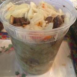 China Cafe - Beef Chow Mein Chop Suey w/rice. Cabbage. Add soy sauce. Would prefer w/ mushrooms, snow peas, mini corn.