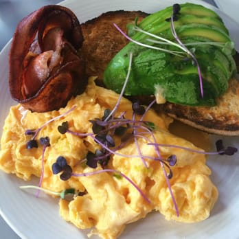 Two Bob - Bacon and eggs on sourdough with avocado. - Restaurants Near Me - Fitzroy North, VIC Two Bob - Bacon and eggs on sourdough with avocado. - Restaurants Near Me - Fitzroy North, VIC