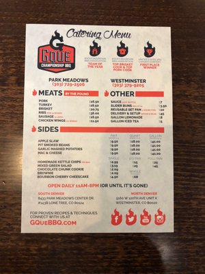 Menu photo 4 GQue BBQ Lone Tree Lone Tree, CO