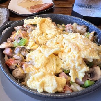 Egg Harbor Café - Supreme Skillet with scrambled eggs - Breakfast & Brunch Near Me - Sandy Springs, Georgia Egg Harbor Café - Supreme Skillet with scrambled eggs - Breakfast & Brunch Near Me - Sandy Springs, Georgia
