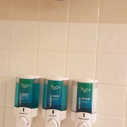 Shower gel, shampoo & conditioner in the shower Shower gel, shampoo & conditioner in the shower