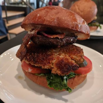 FareStart - FareStart burger for Seattle Burger Week 7/9/2019. $5. Crabcake with two mini burger patties, bacon, and lemon aioli. - New American Near Me - Seattle, Washington