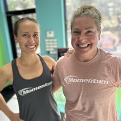 Momentum Fit - Cortney with a client during client appreciation week