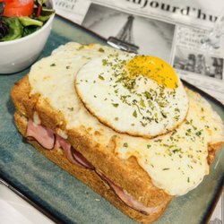 French Cafe - La Boulangerie - Croque Madame Sandwich