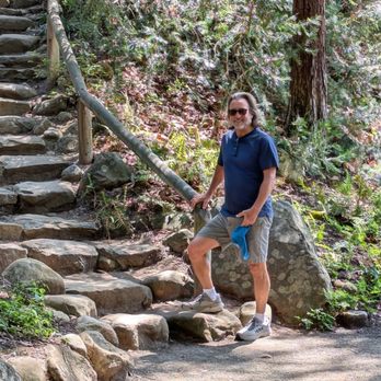Santa Barbara Botanic Garden - Paul, about to ascend the steps from the redwood grove. - Botanical Gardens Near Me - Santa Barbara, California Santa Barbara Botanic Garden - Paul, about to ascend the steps from the redwood grove. - Botanical Gardens Near Me - Santa Barbara, California