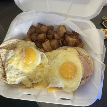Bagel Factory - Eggs Benedict bagel with potatoes - Bagels Near Me - Little River, South Carolina Bagel Factory - Eggs Benedict bagel with potatoes - Bagels Near Me - Little River, South Carolina